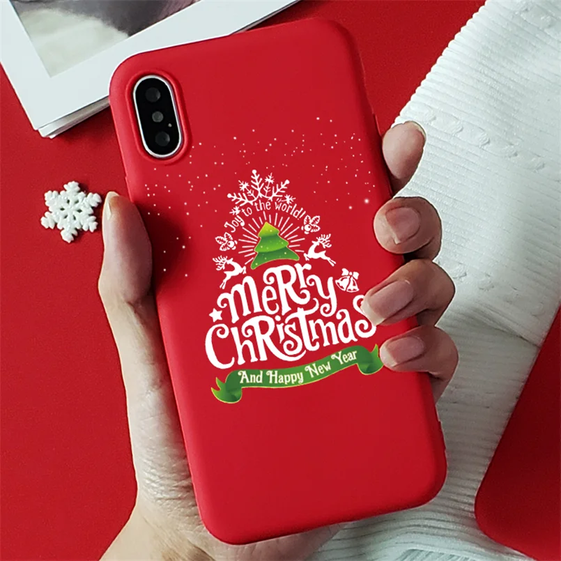 Красный матовый Рождественский Мягкий ТПУ чехол s для iPhone 7 8 6 6S Plus 10 11 Pro XS Max X XR XS чехол для iPhone 7 Plus чехол для телефона - Цвет: sdjoy