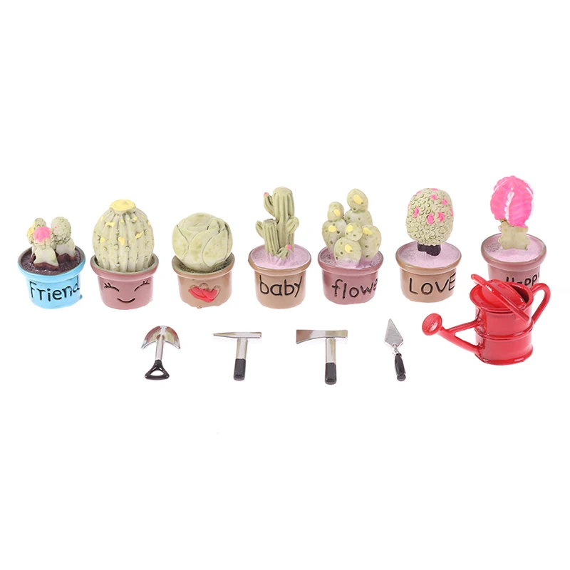 

1:12 Кукольный домик суккулентный полив растений садовый инструмент топор Лопата модель молотка садовые инструменты детская мебель игрушки