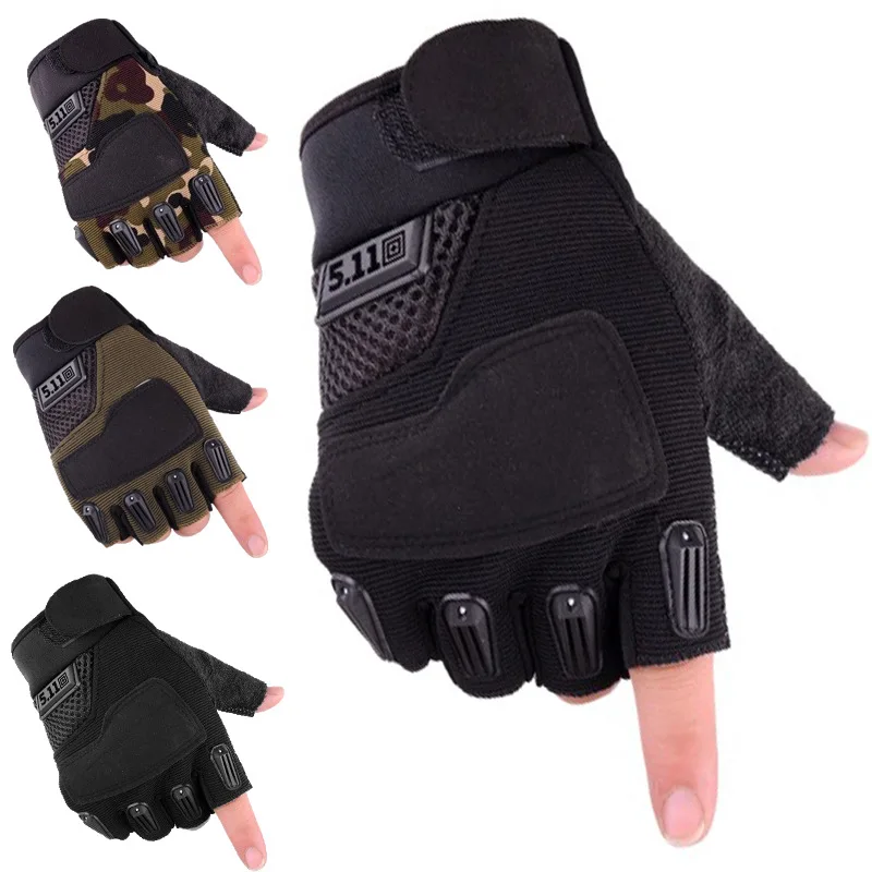 

MTB Road Male Cycling Gloves High Reflective Ant-slip Shockproof Fingerless Gloves For Bicycle Motorcycle Accessories