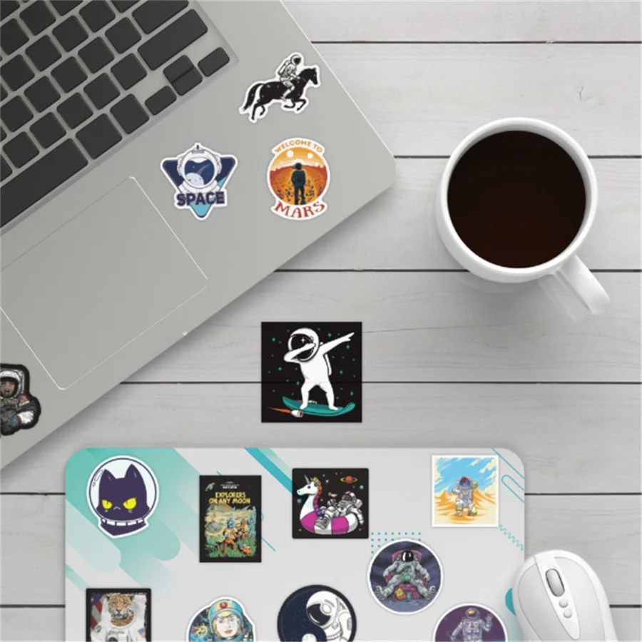 

10/30/50PCS Cartoon Astronaut Outer Space Exploration Waterproof Sticker Suitcase Laptop Graffiti Decoration Toy Wholesale