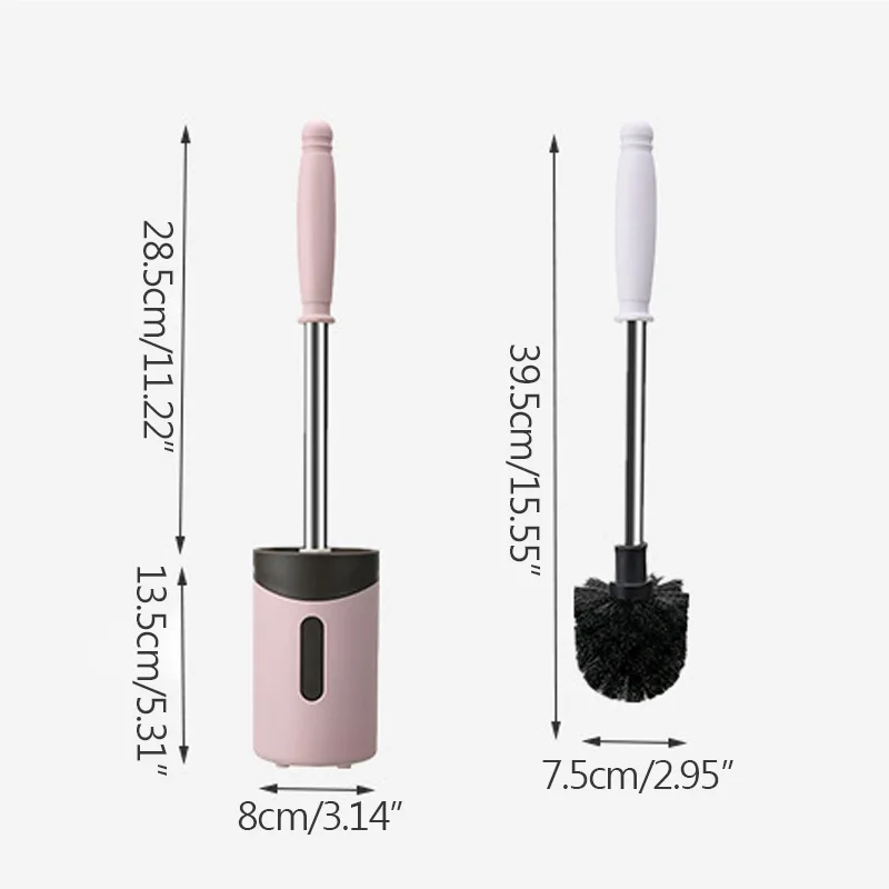 

Toilet Brush Set Household Soft Fur Brush Toilet Long Handle Brush Stainless Steel Wall Mounted Wc Brush
