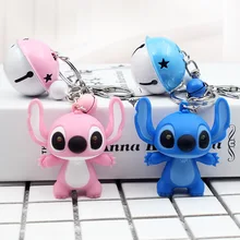 Disney Glow Vocal Stitch Doll Keychain School Bag Buckle Decoration Hanging Buckle Cartoon Pendant Model Toy Gift