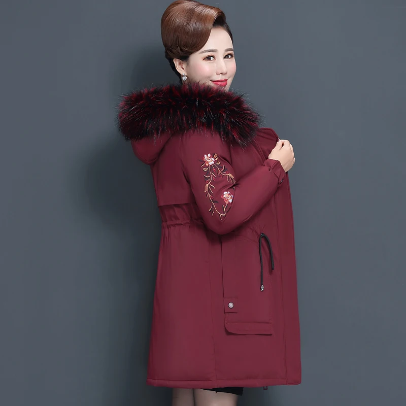 

women fall and winter new cotton XL-5XL old and coat coat winter coat Cotton coat thickened in the long section Warm cotton coat