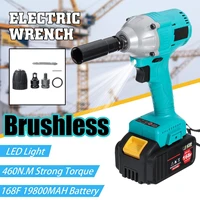 168v 19800mah 110v 240v electric brushless impact wrench led lights with rechargeable battery power tool
