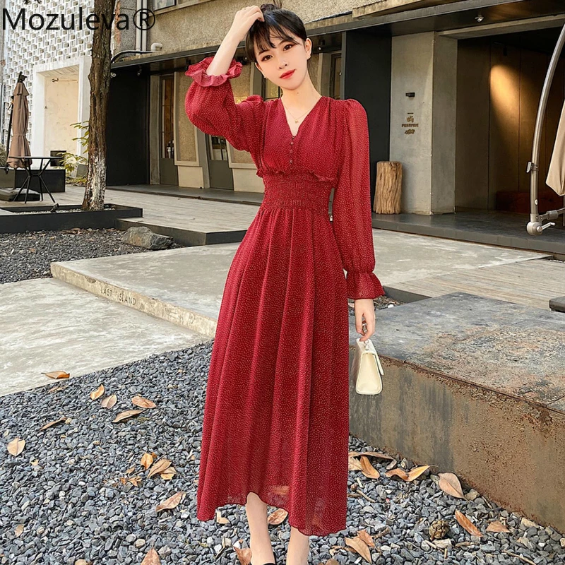 Женское шифоновое платье с кружевной отделкой и оборками в стиле бохо|Женские