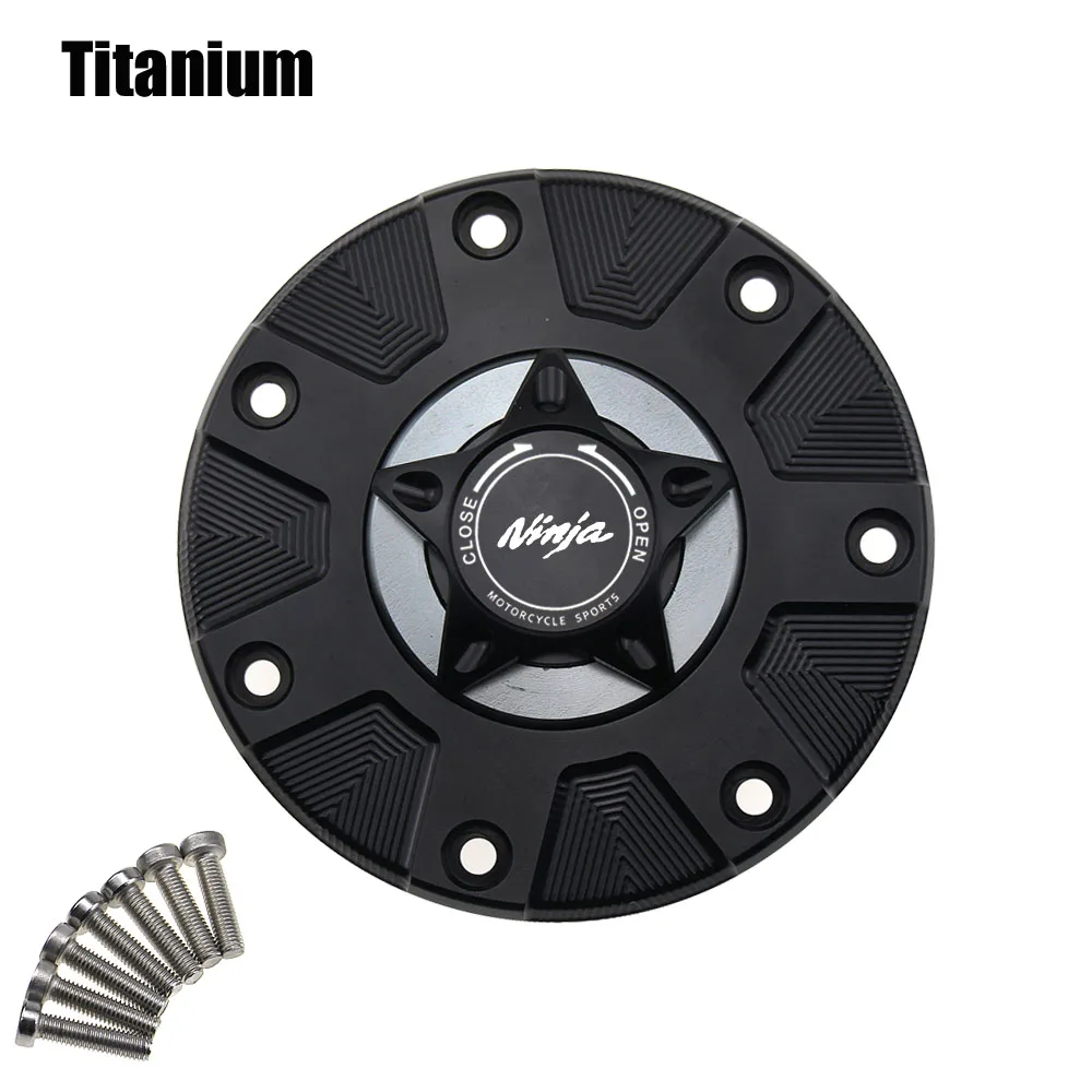Titanium Мотоциклетный газовый топливный бак крышка бензиновый замок подходит для KAWASAKI KLE250 Anhelo KLE400 KLE500 ZR250 ZR400 ZRX400 ZR550 ZR750 ZRX1100 - Цвет: Titanium