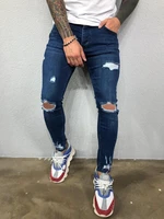 mens sexy hole jeans pants casual summer autumn male ripped skinny jeans slim biker jeans for men