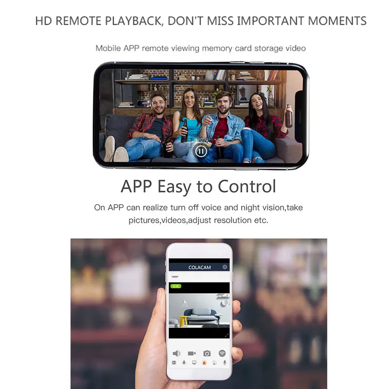 1080P Мини WiFi камера Магнитная микро ИК Ночное Видение Обнаружение движения HD