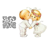 little girl and boy cutting dies new arrival wedding dies scrapbooking stencil for card making diy embossing decroative mould