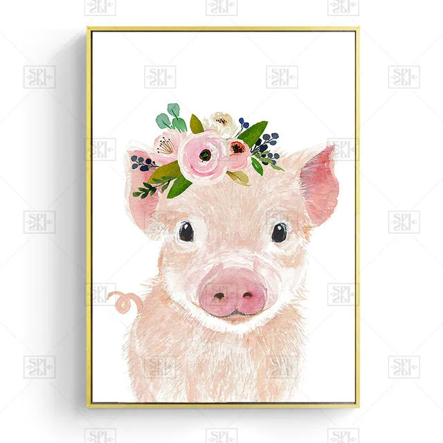 

Nordic Cartoon Animals Wall Art Canvas Painting Prints and Posters Baby Bedroom Decor Nursery Wall Art Decorative Picture