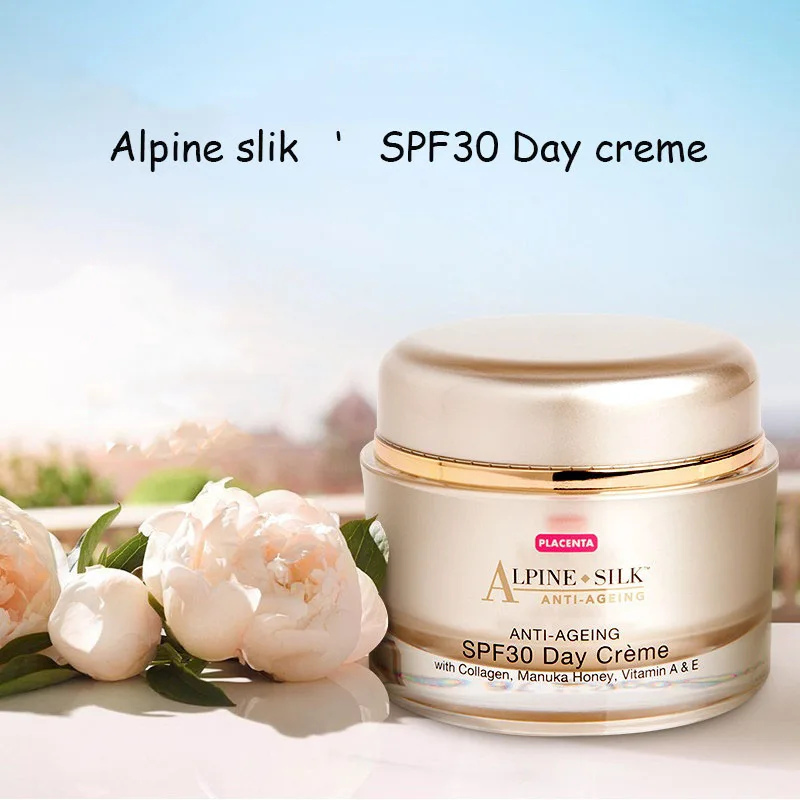 

Крем для лица с коллагеном плаценты, 100% новая Zealand Alpine Silk, SPF30, антивозрастной, уменьшает морщины, повышает эластичность кожи