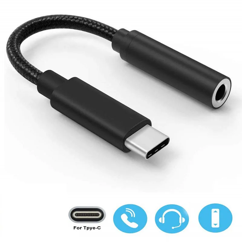 Usb type C до 3,5 адаптер для наушников цифровой чип AUX аудио кабель USB C до 3,5 мм конвертер для наушников для телефонов huawei samsung