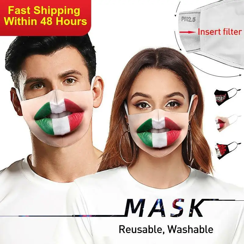 

Zawaland 2020 New Fashion Print Washable Mouth Mask Health Outdoor Anti-fog Protective Funny Mask