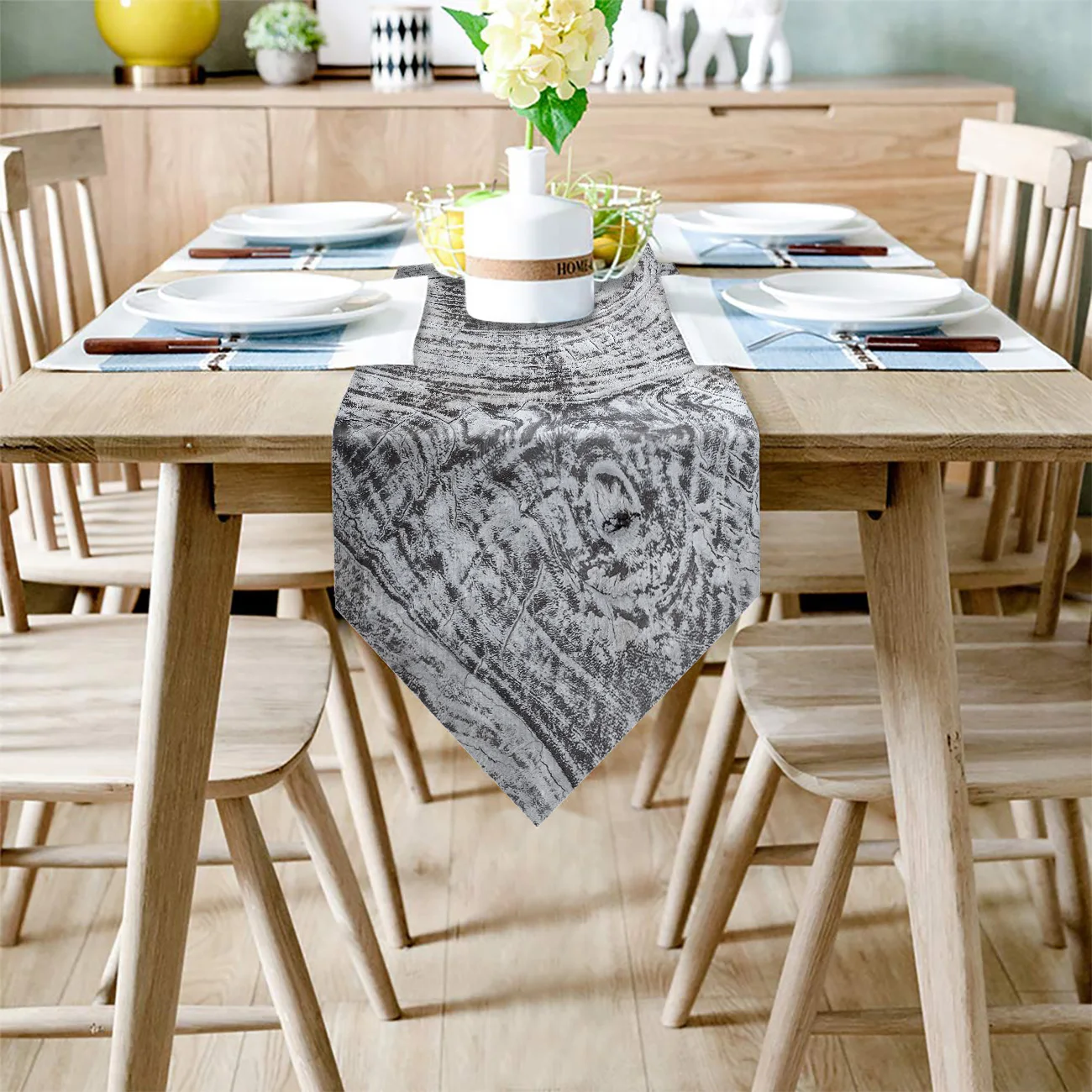 Настольная дорожка s Современная винтажная деревянная текстура трещины скатерти