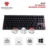 HEXGEARS GK707 Key waterproof Keyboard White Blue backlit Kailh Switch Keyboard Hot Swap Switch Mechanical Gaming Keyboard