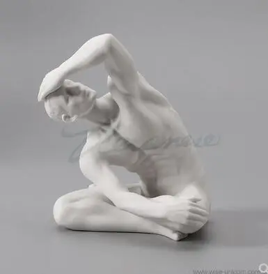 Керамическое украшение Willoni глазурованная обнаженная мужская скульптура