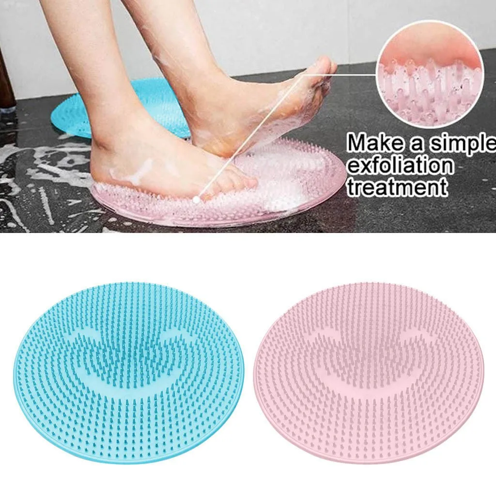

Non-Slip Bathroom Shower Massager Pad Silicone Back Brush Suction Cup Slippers Bath Foot Brush Dead Skin Remover Wash Non-Slip