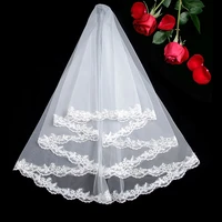wedding accessories short simple lace veil for women elegant white bridal veils hair accessories free shipping