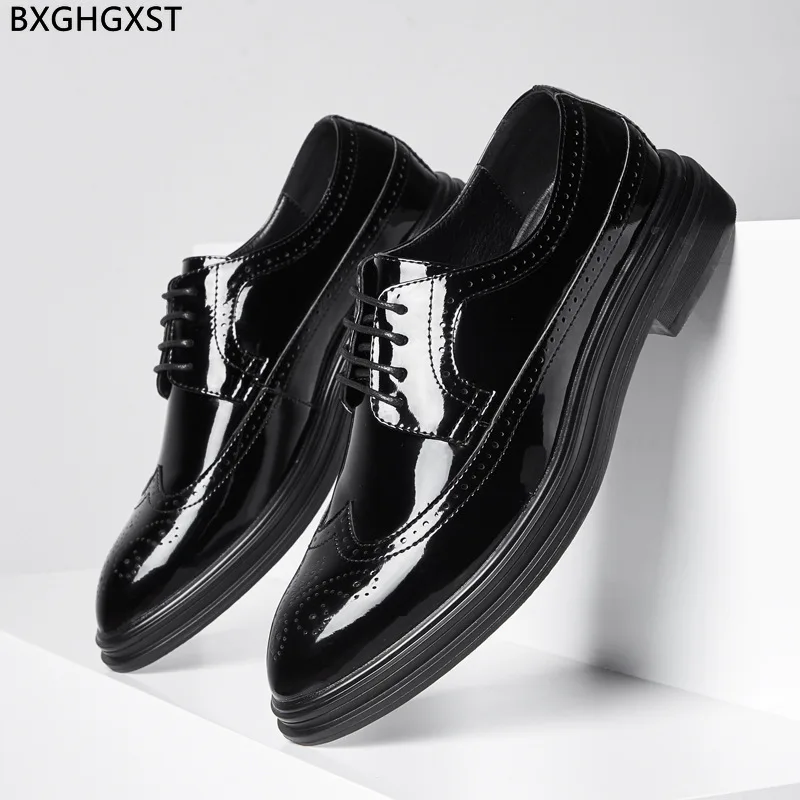 

Black Brogue Shoes Men Oxford Leather Shoes Men Formal Luxury Designer Elegant Shoes for Men Office 2023 Chaussure Homme Zapatos