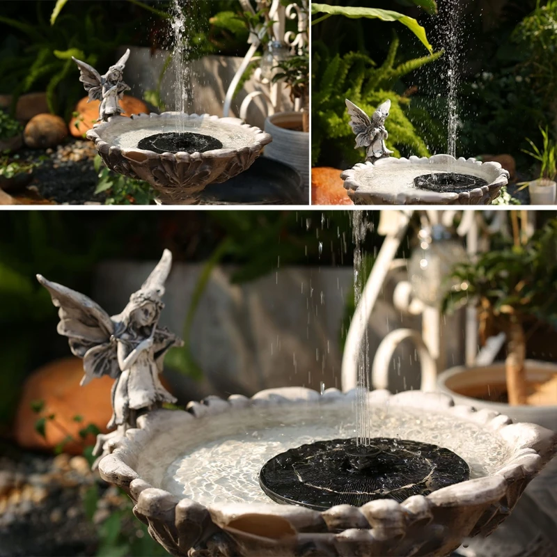 

Solar Fountain for Bird Bath 3-in-1 Nozzle with 3 Water Styles 3W Pump for Garden Pond Pool Aquarium Fish Tank Backyard Decor