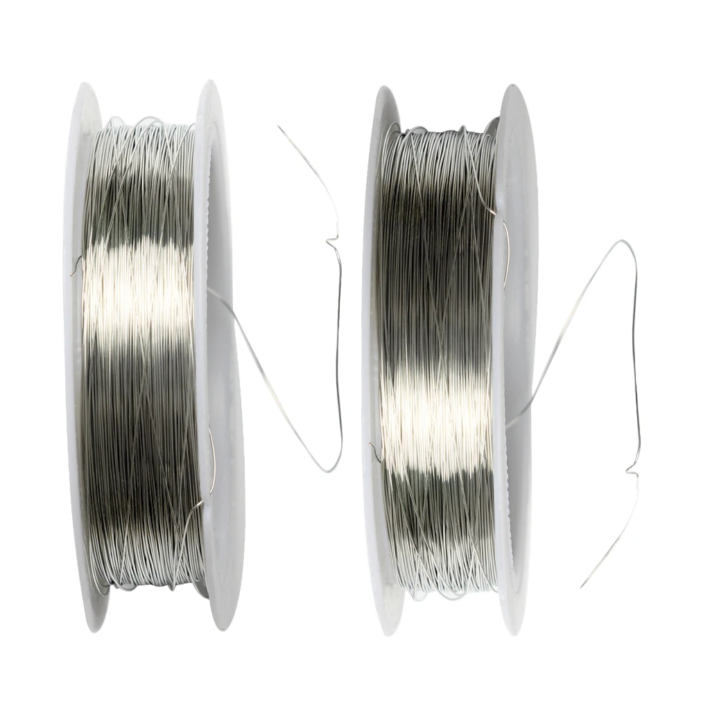 2 рулона 48 ярдов металлическая железная проволока серебристого цвета шнур для