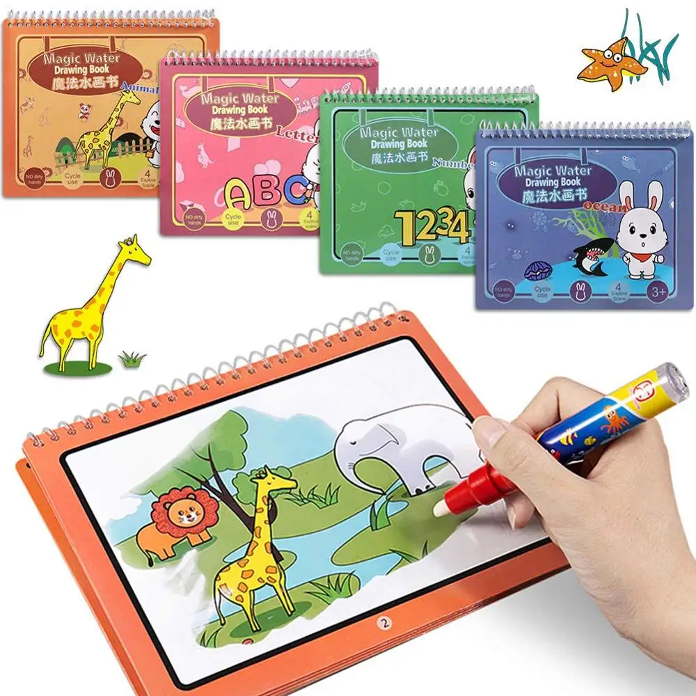 Доска для рисования детей Волшебная водная книга животное морская жизнь номер