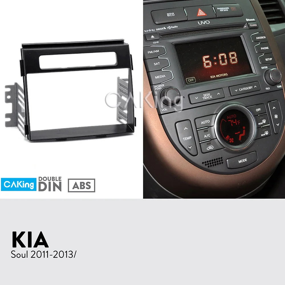 Двойная Din Автомобильная радиопанель Fascia Для KIA Soul 2011 2013 комплект для фитинга