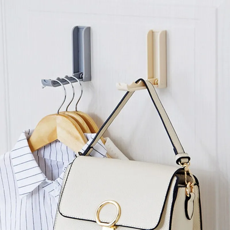 

Foldable Hanging Hook Self Adhesive Invisible door hanger for clothes Coat Bag Storage Holder Bathroom Kitchen Accessorie