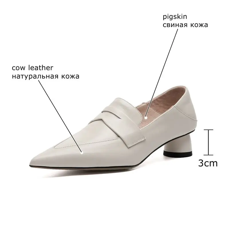 

ALLBITEFO soft comfortable natural genuine leather fashion high heel shoes cow leather pointed toe women heels shoes high heels
