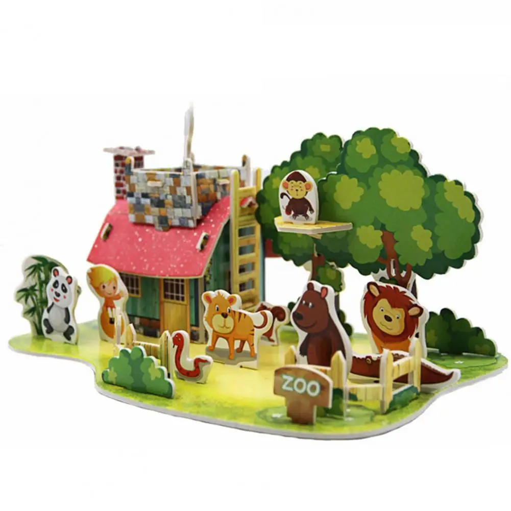 

1Set Jigsaw Toy Detailed Christmas Villa Puzzle Toy Problem-solving Ability Decorative Puzzle