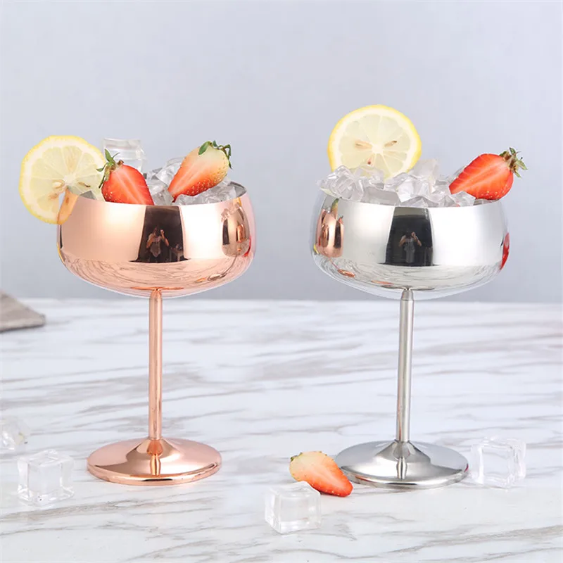 350 мл Гальванизированный треугольный коктейльный бокал 304 нержавеющая сталь для