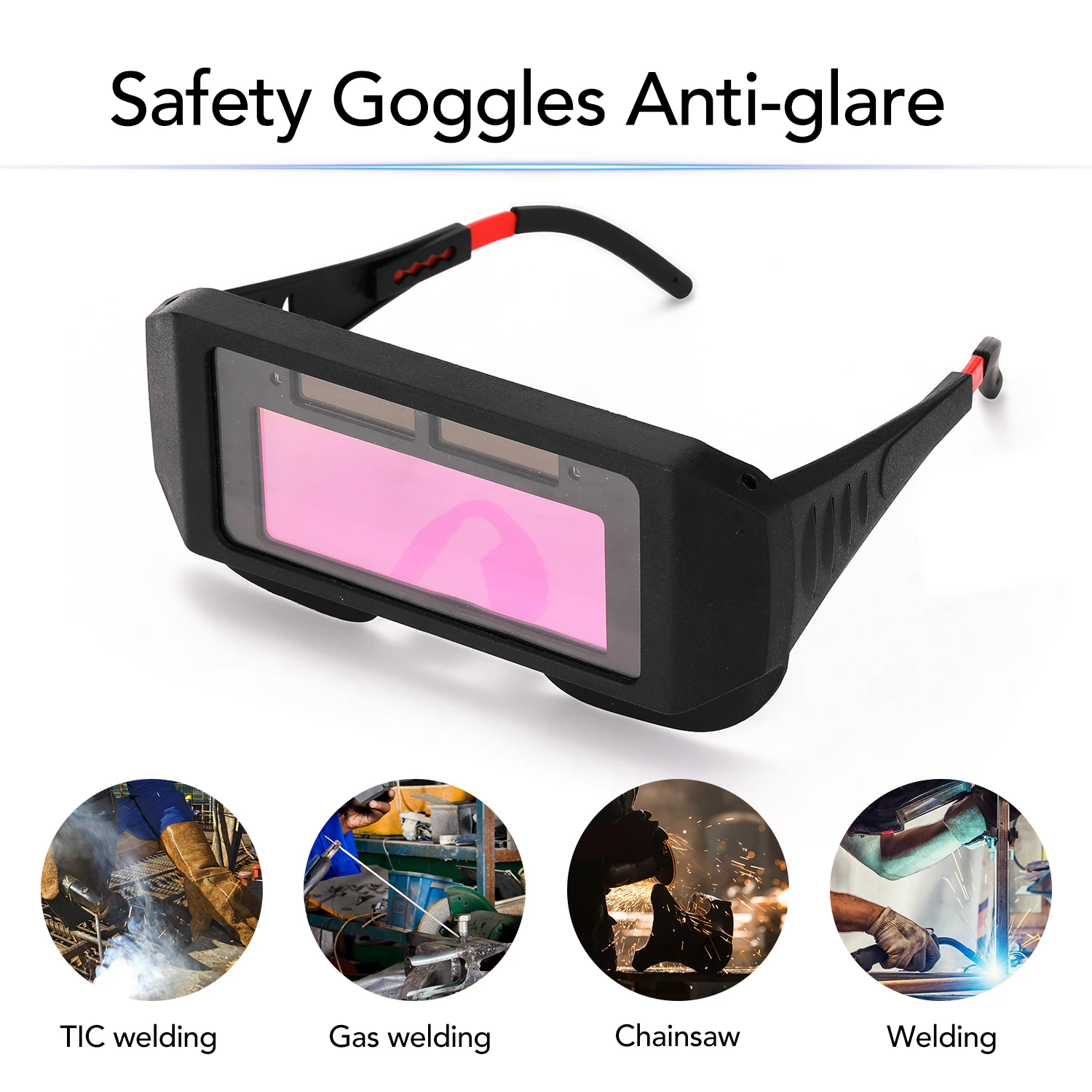 

Professional Solar Energy Auto Darkening Welding Safety Goggles Anti-glare UV Weld Glasses