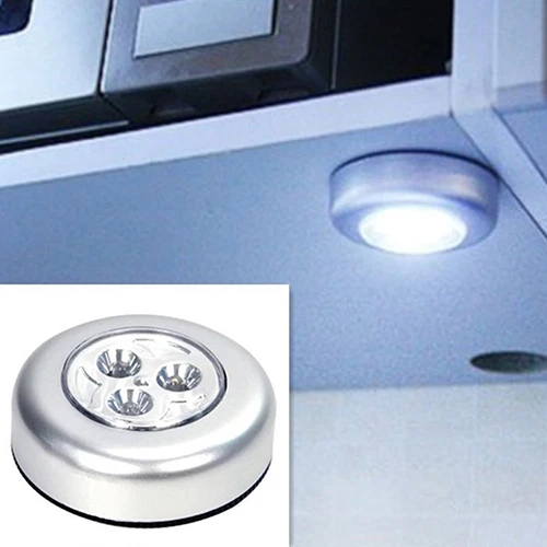 

3 LED Mini Useful Wall Wall Car Night Light Kitchen Cabinet Closet Car Wireless Push Touch Lamp