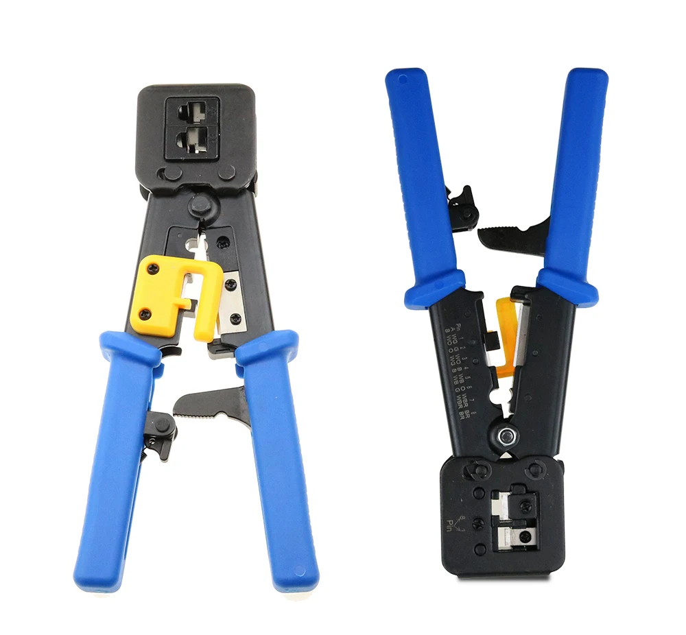 

EZ RJ45 crimper hand network tools pliers RJ12 cat5 cat6 8p8c Cable Stripper pressing clamp tongs clip multi function