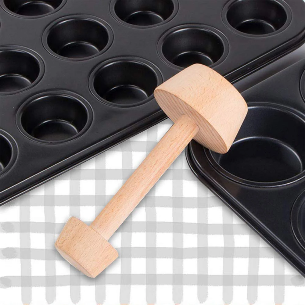 Двусторонний толкатель для кондитерских изделий портативный деревянный тампер