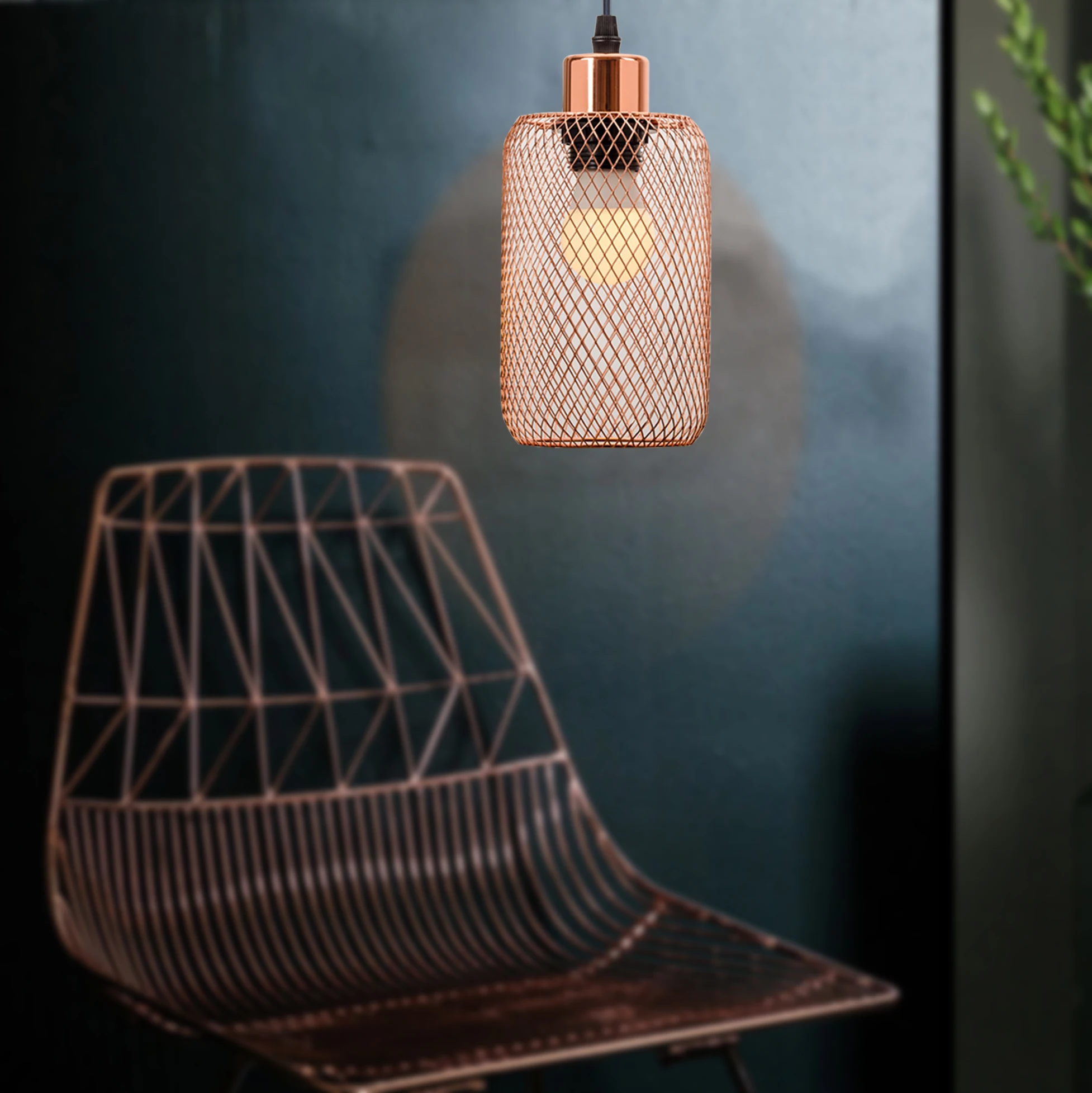 Современная металлическая Подвесная лампа с гальваническим покрытием