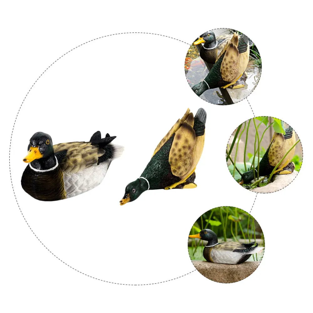 

2pcs Garden Duck Model Pond Adornment Craft Gift for Decor (Assorted Color)