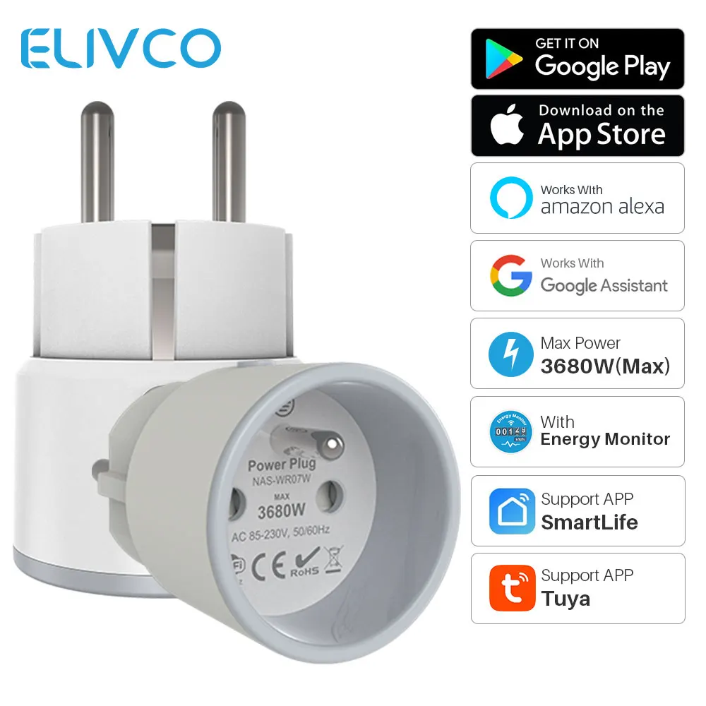 

Смарт-розетка с Wi-Fi и таймером, 16 А