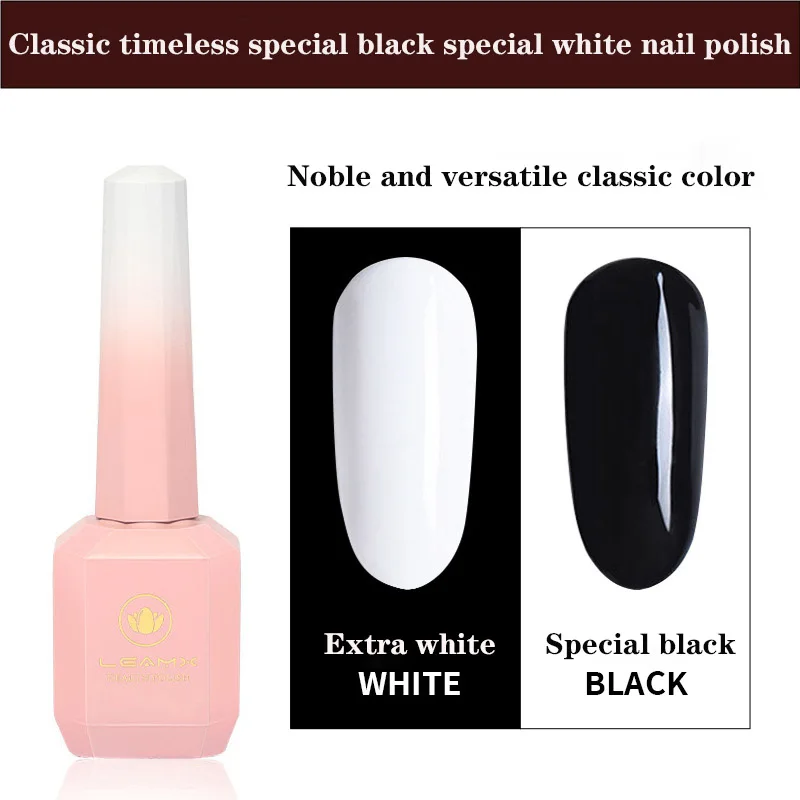

1 Bottle Gel Nail Polish Pure Black White Long Lasting Phototherapy Glue Nail Art Manicure For Soak Off Nail Art Gel Nail Polish