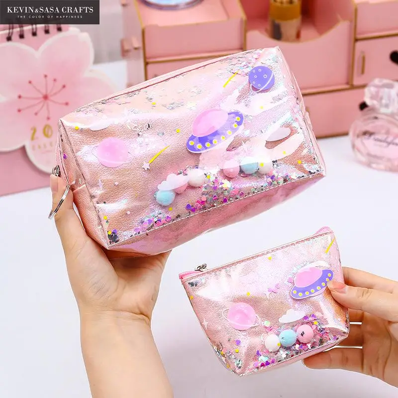 Чехол для карандашей с блестками и звездами Большой Вместительный чехол