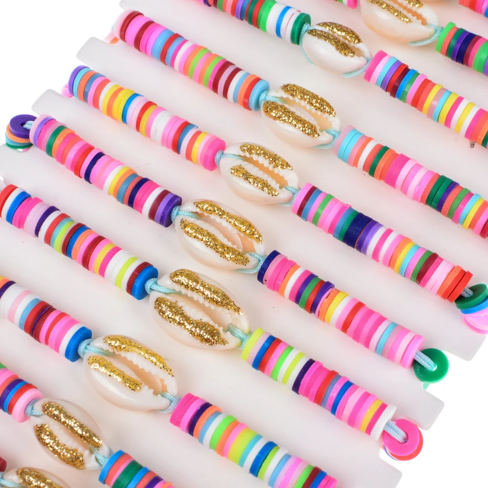 Набор женских плетеных браслетов 12 шт./лот из мягкой глины | Украшения и