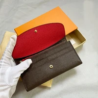 fast delivery top quality luxurey designer genuine leather long wallet zipper bag card package wallet with box free shipping