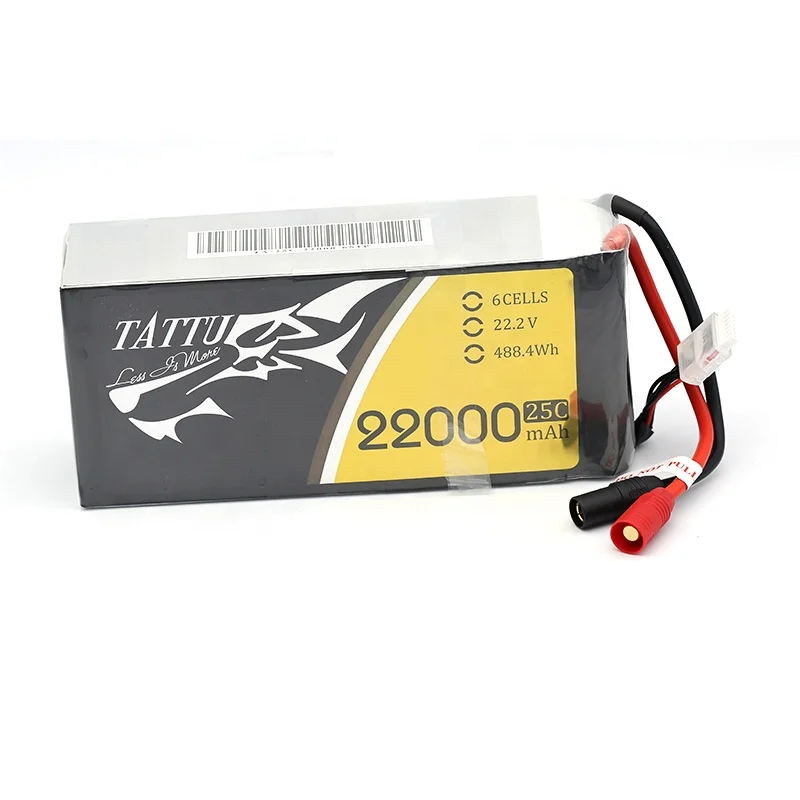 

TATTU 22000mAh 22.2V 6S LiPO Battery Burst 25C for Big Load Multirotor FPV Drone Hexacopter Octocopter
