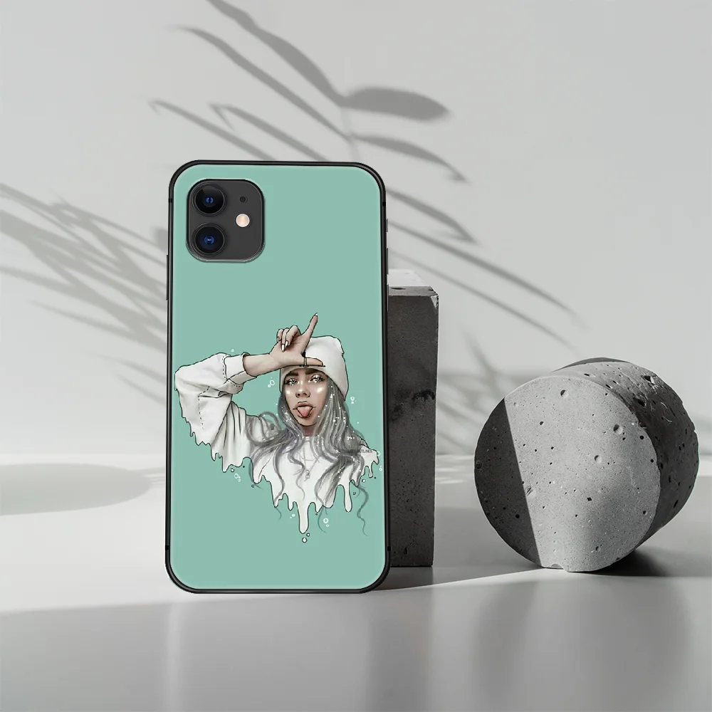 

Art Illustrator female singer Phone Case Cover Hull For iphone 5 5s se 2020 6 6s 7 8 12 mini plus X XS XR 11 PRO MAX black