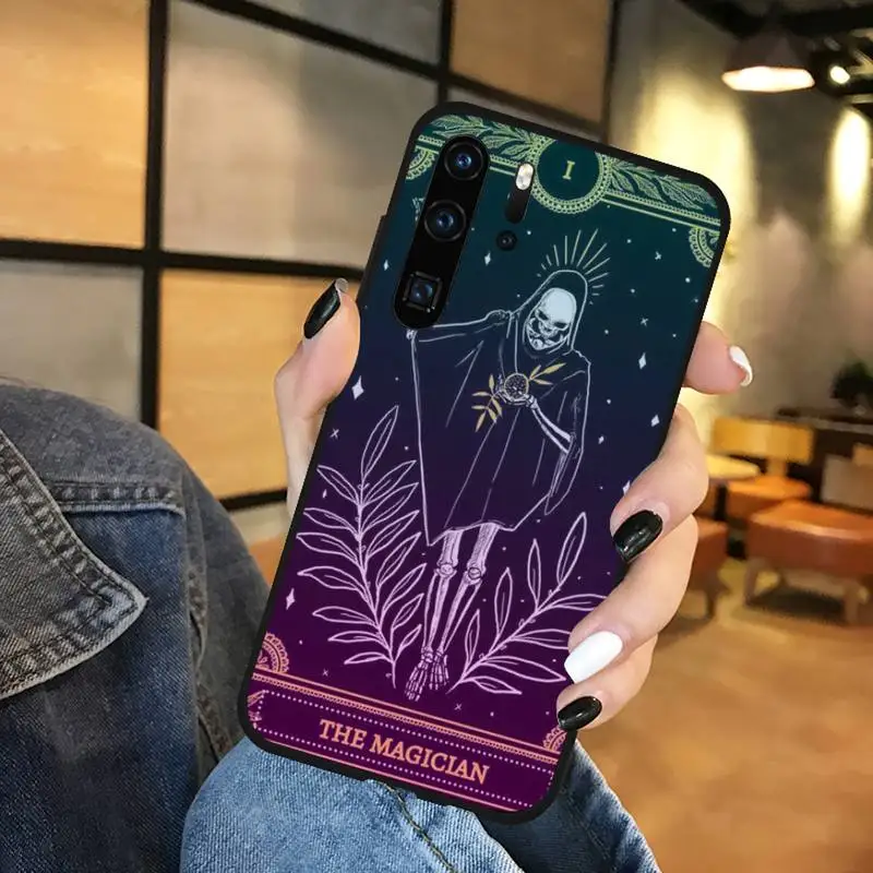

Skull Tarot Moody Tarot Phone Case For Huawei P9 P10 P20 P30 Pro Lite smart Mate 10 Lite 20 Y5 Y6 Y7 2018 2019