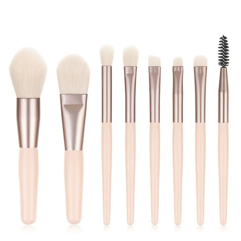 

8 Pcs Mini Travel Portable Soft Makeup Brushes Set Eye Shadow Powder Eyelash Lip Concealer Blush Make Up Brush Set