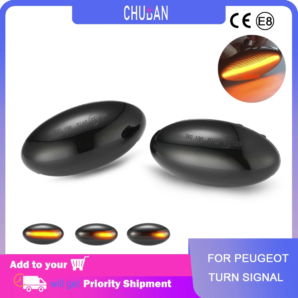 

Car LED Dynamic Turn Signal Side Marker Light For Peugeot 407 107 206 SW CC 307 SW CC 607 1007 407 Coupe Partner For Toyota Aygo