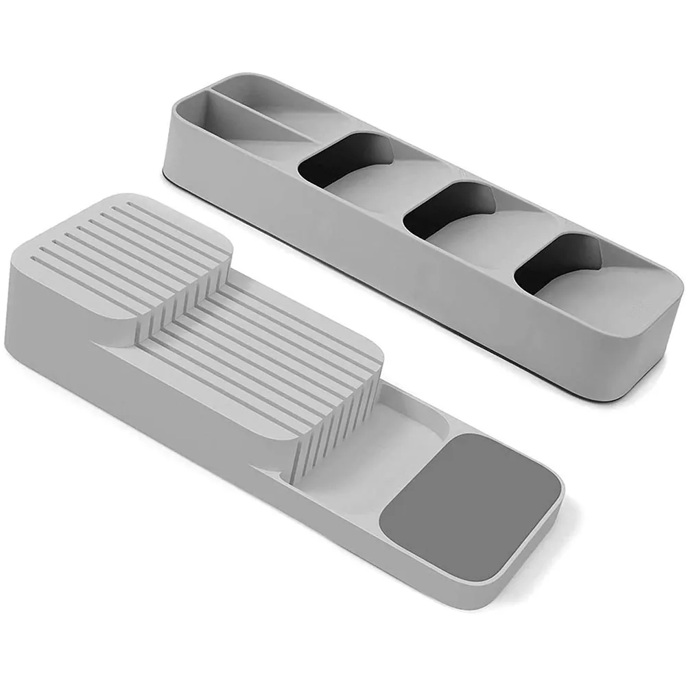 

Kitchen Drawer Cutlery Storage Tray Knife Holder Spoon Forks Tableware Organizer Container for Knives Block Rack