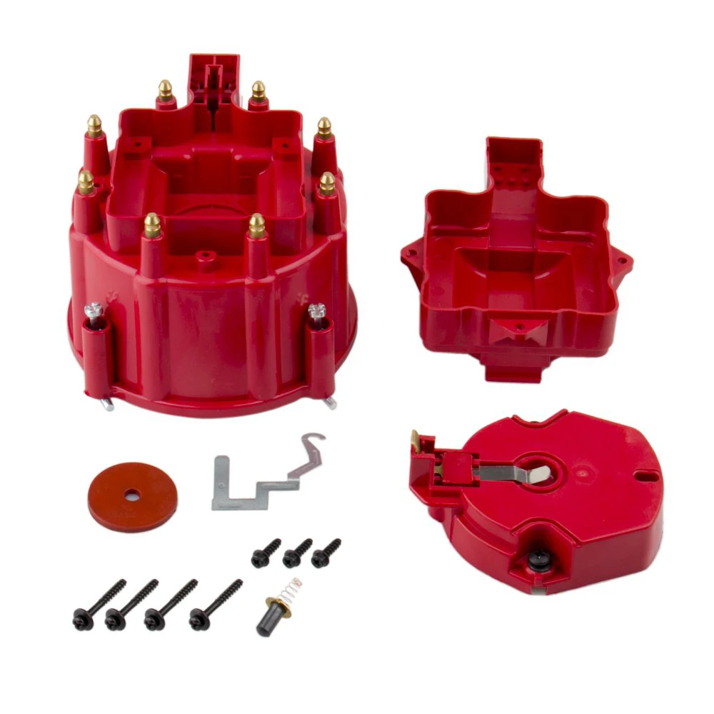 

Red Male HEI Car Ignition Distributor Cap W/ Rotor Set For Chevy Ford GM SBC BBC 350 454 305