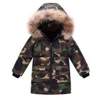 childrens woolen collared cotton padded jacket medium length winter coat for boys and girls